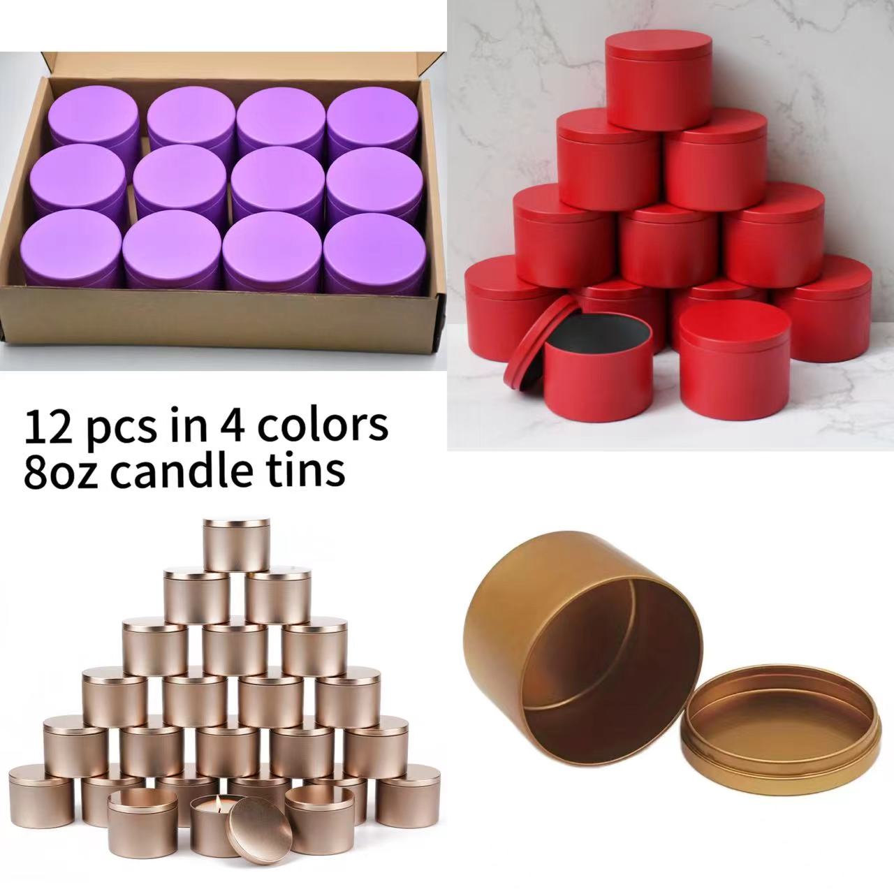 Candle Making Supplies Jars - 뚜껑이 달린 금속 양초 통-DIY 양초