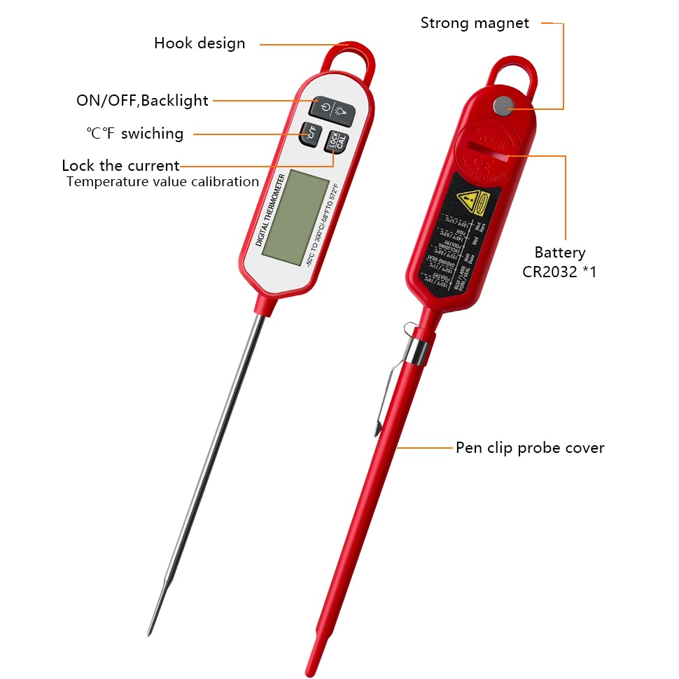디지털 고기 온도계 즉시 판독 백라이트 디스플레이, 물 - Digital Thermometer Probe 리뷰 및 가격