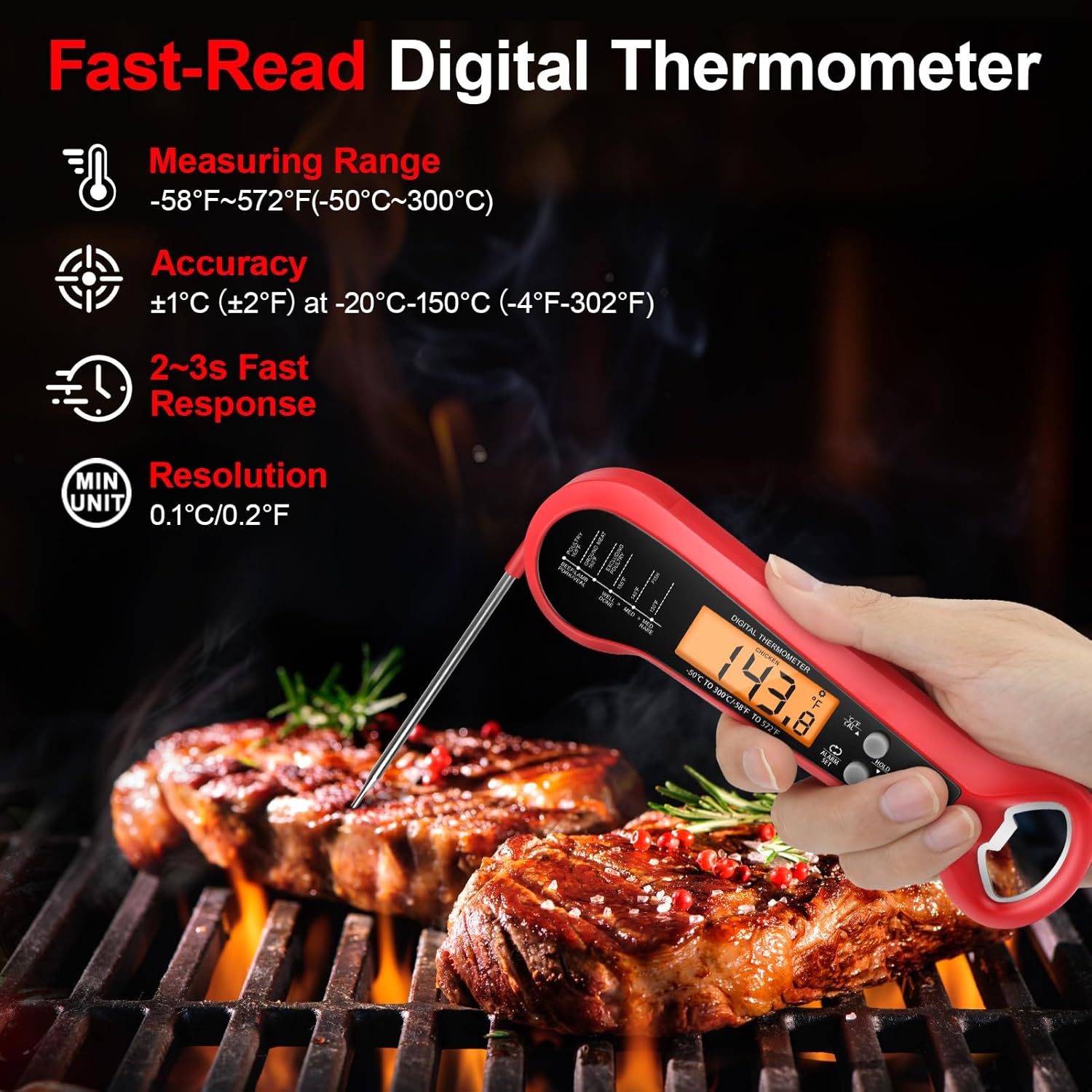 전문가용 디지털 고기 온도계 방수 기능 및 2개의 프로 - Digital Thermometer Probe 리뷰 및 가격